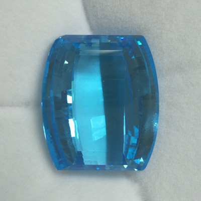 Natural Topaz Bridge Fancy Cut 22x25mm Swiss Blue Color 63.53 Carats FL Clarity Loose Gemstone