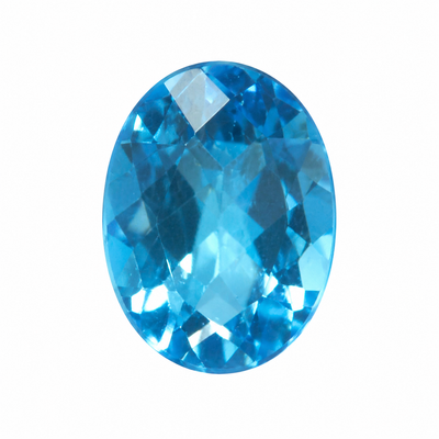 Natural Topaz Oval Checkerboard Cut 11X9mm Swiss Blue Color VVS Clarity Loose Gemstone