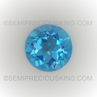 Natural Topaz Round Facet Cut 7X7mm Royal Swiss Blue Color VVS Clarity Loose Gemstone