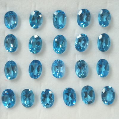 Natural Topaz Oval Facet Cut 7X5mm Royal Swiss Blue Color VVS Clarity Loose Gemstone