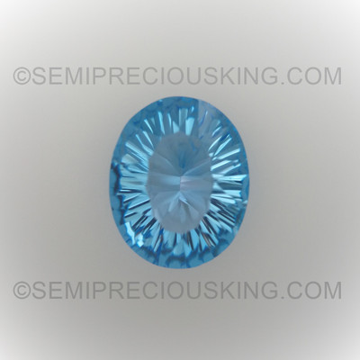 Natural Topaz Oval Concave Cut 11X9mm Royal Swiss Blue Color FL Clarity Loose Gemstone
