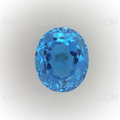 Natural Topaz Oval Facet Cut 12X10mm Royal Swiss Blue Color VVS Clarity Loose Gemstone