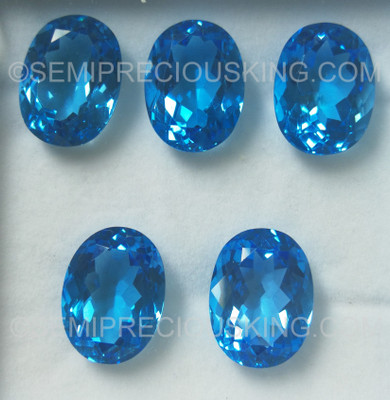 Natural Topaz Oval Facet Cut 16X12mm Royal Swiss Blue Color 12.086 Carats VVS Clarity Loose Gemstone