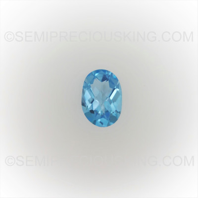 Natural Topaz Oval Checkerboard Cut 7X5mm Swiss Blue Color FL Clarity Loose Gemstone