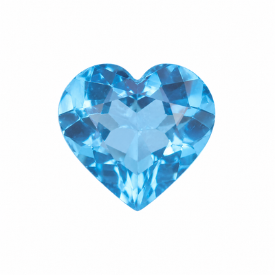Natural Topaz Heart Facet Cut 5X5mm Light Swiss Blue Color VVS Clarity Loose Gemstone
