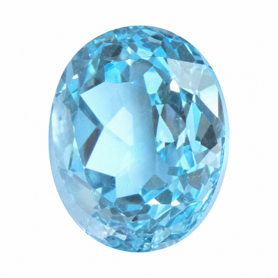 Natural Topaz Oval Facet Cut 10X12mm Top-Sky Blue Color VVS Clarity Loose Gemstone