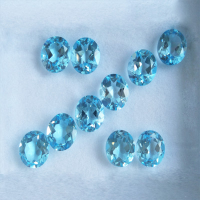 Natural Topaz Oval Facet Cut 10X8mm Top Sky Blue Color 2.96 carat VVS Clarity Loose Gemstone