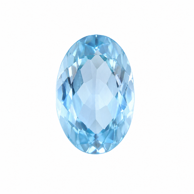 Natural Topaz Oval Facet Cut 8X6mm Top Sky Blue Color VVS Clarity Loose Gemstone