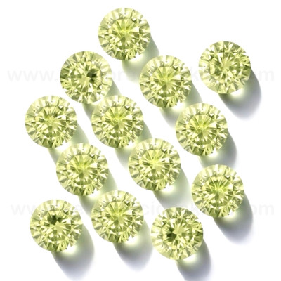 Apple Green Cubic Zirconia Round 2.3 mm Brilliant Diamond Facet Cut AAAA Excellent Quality CZ Loose stones