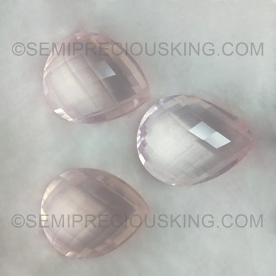Natural Rose Quartz Irregular cut Briolette Oval Shape for rings ear rings and pendents