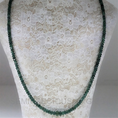 100% Natural Precious Zambian Emerald Stone's Faceted Gemstone Beaded Bracelet. 