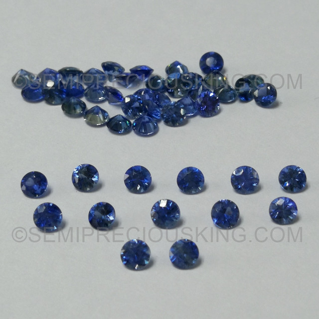 Natural Blue Sapphire 1.2mm Round Excellent Brilliant Faceted Cut Precious  Loose Gemstone