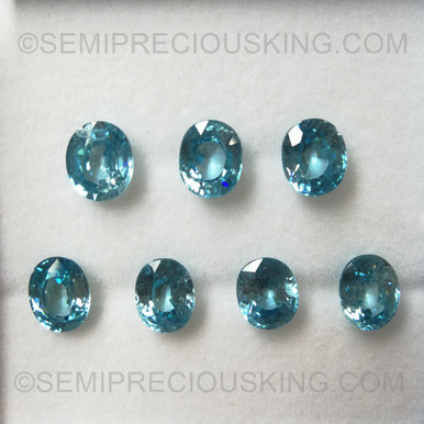 Natural Zircon 8x7mm Oval Facet Cut VS Clarity Cerulian Blue Color