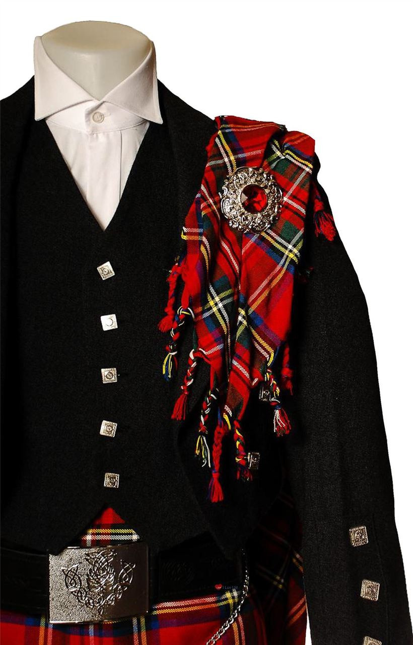 Deluxe Fly Plaid to complete Ceremonial Dress in Black Stewart Royal
