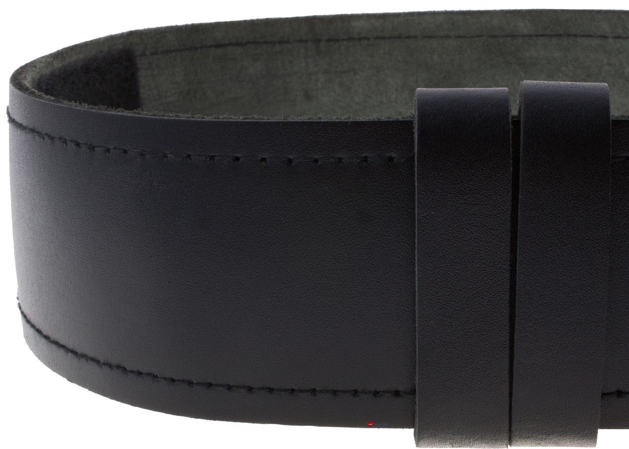 Mens Gents Kilt Belt Smooth Black Leather Highland Adjustable  Small