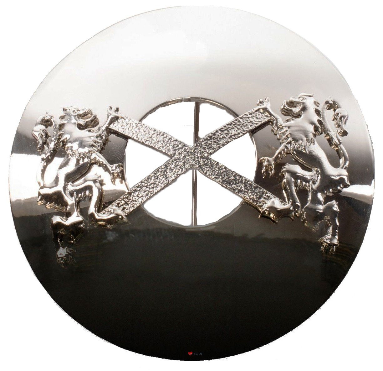 Saltire Plaid Brooch for Scottish Traditional Dress Pewter Chrome Finish