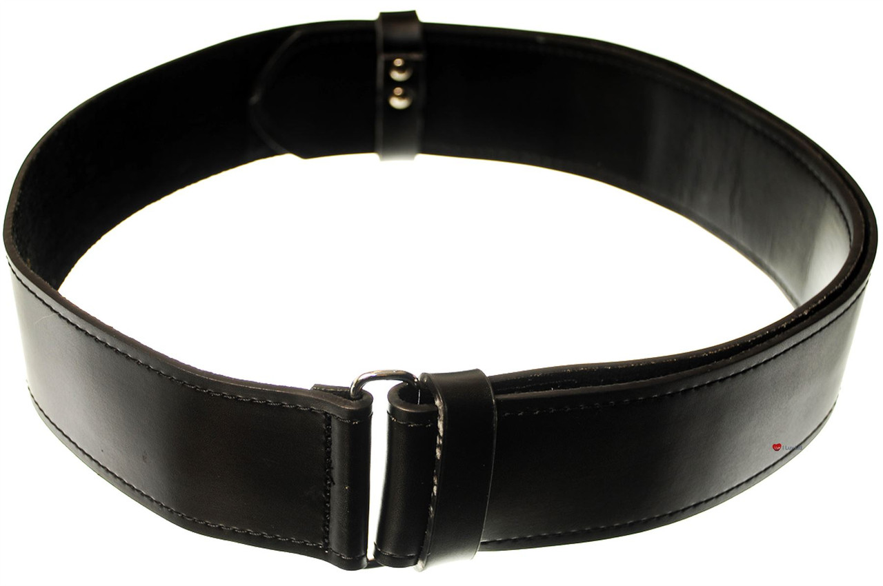 Gents Black Smooth Scottish Kilt Belt In Small