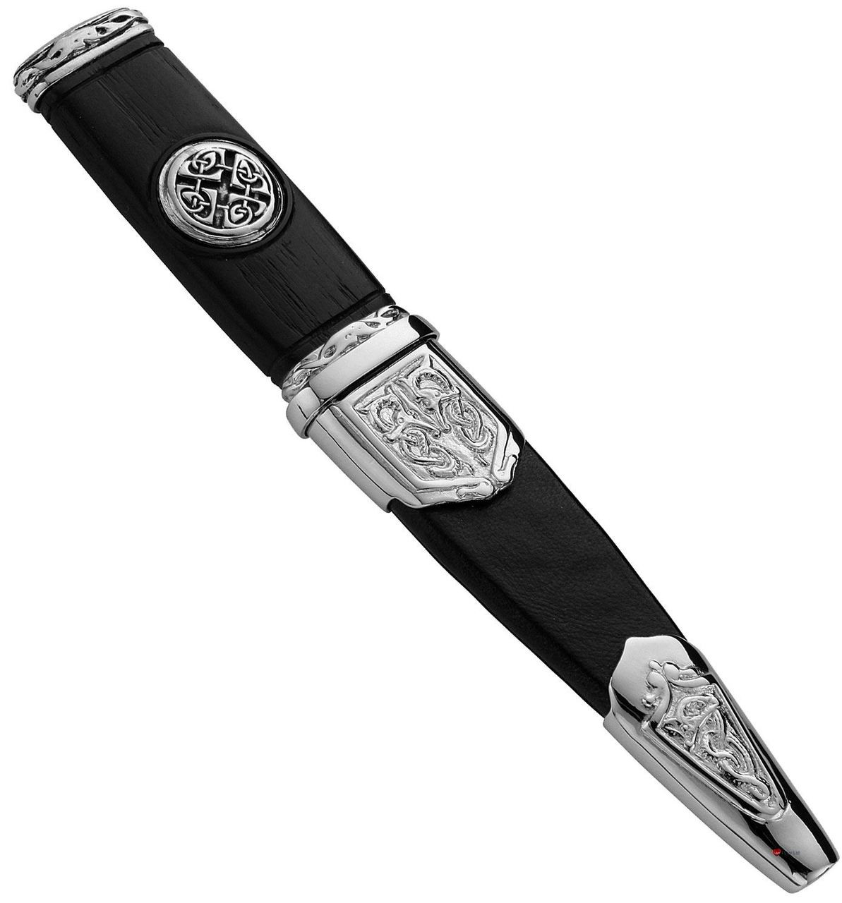 Sgian Dubh Plated St Andrew Cross Handle Motif and Celtic Detail