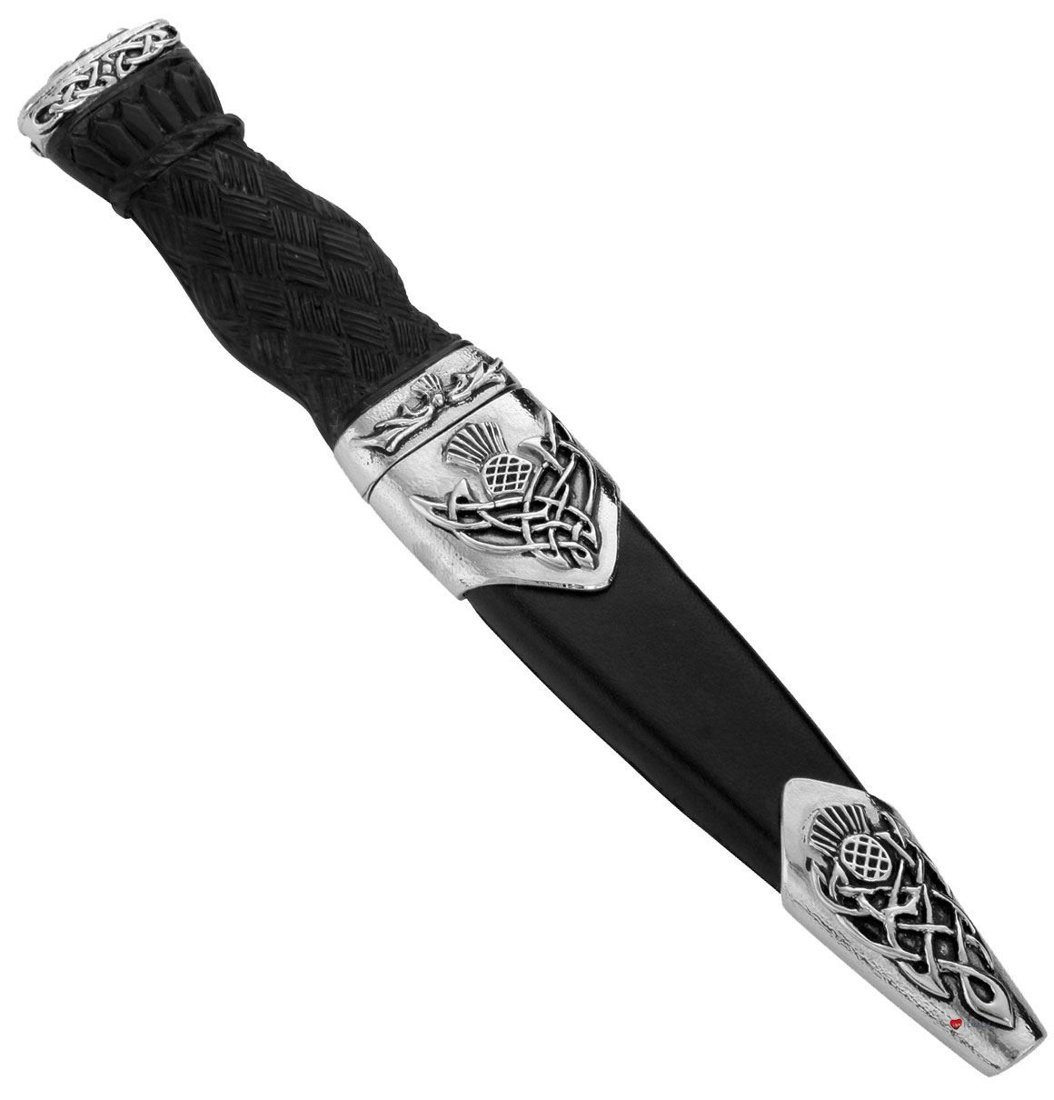 Sgian Dubh Plated Celtic Interlace Thistle Inserts