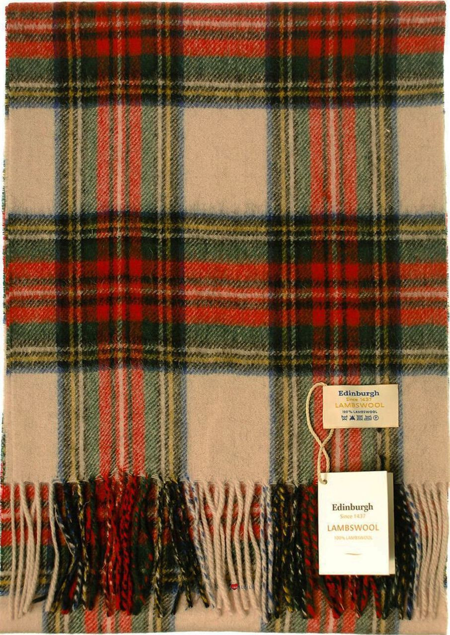 Scarf 100% Lambswool Edinburgh Brand 1436 in Stewart Dress Tartan