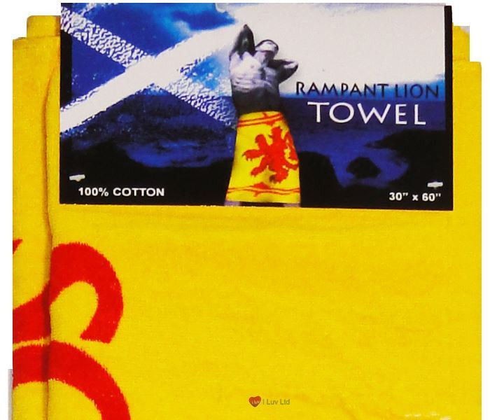 Large Beach Towel Scotland Yellow Colour Lion Rampant