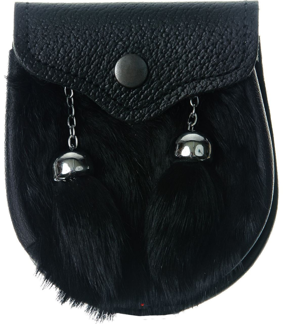 Half Dress Scottish Kids Sporran Synthetic Rabbit Fur Black