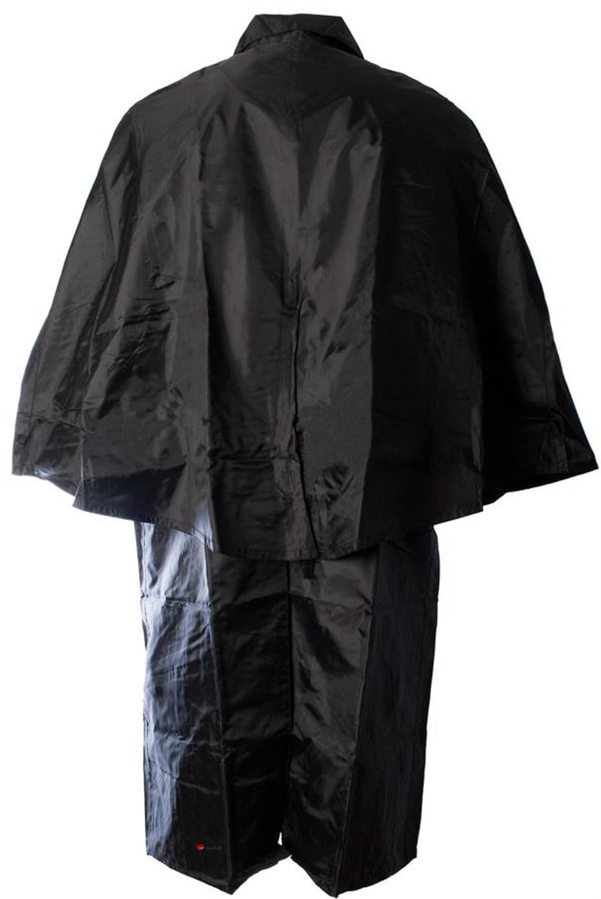 Inverness Style Waterproof Poncho Raincoat Cape Black