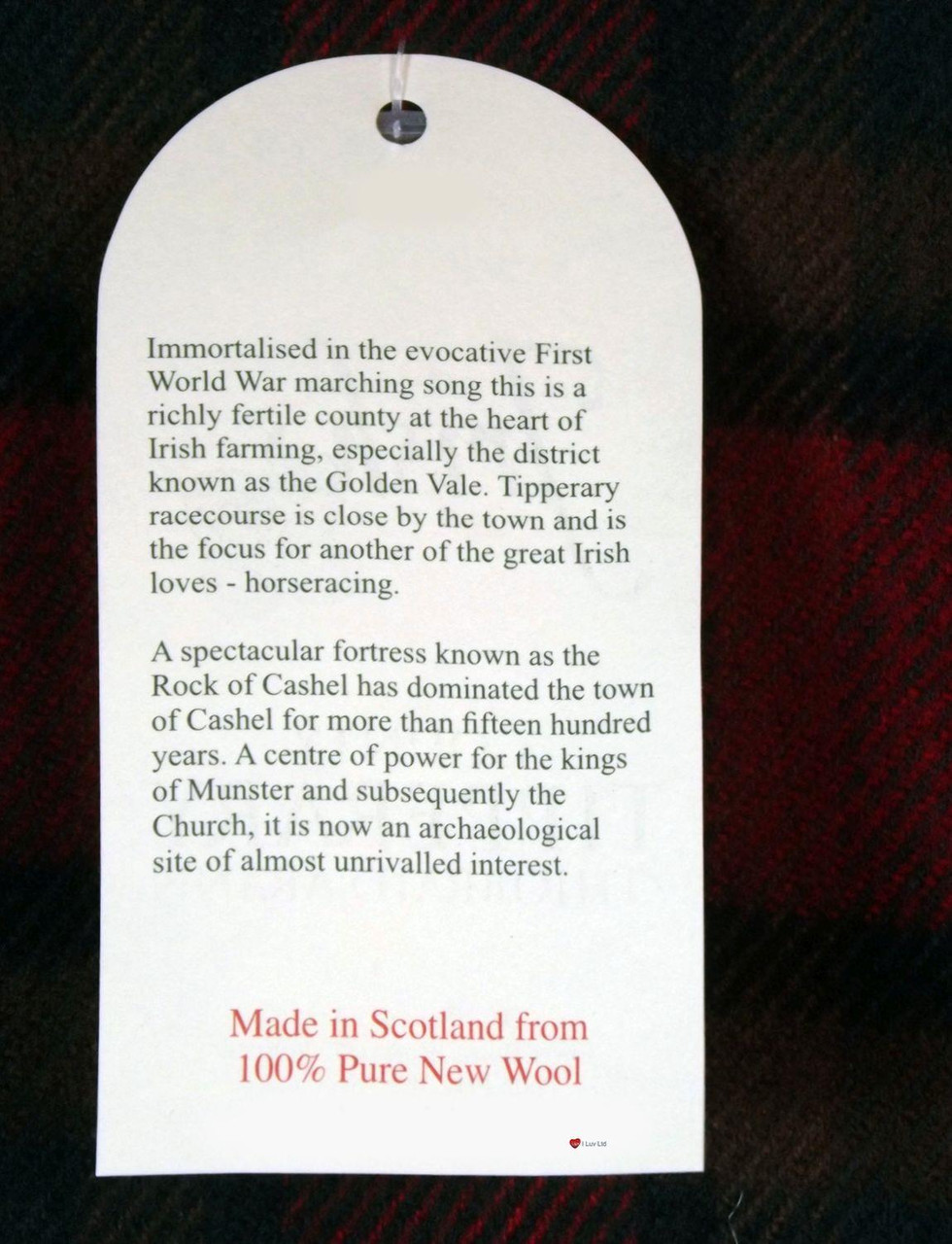 Mens Irish Wool Neck Tie in Ireland County Tipperary Tartan