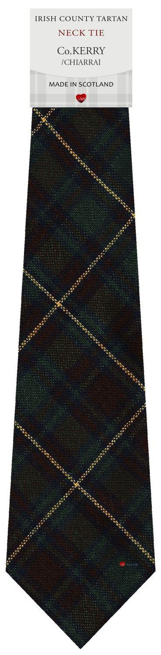 Mens Tie & Scarf Gift Set Irish County Kerry Tartan Plaid