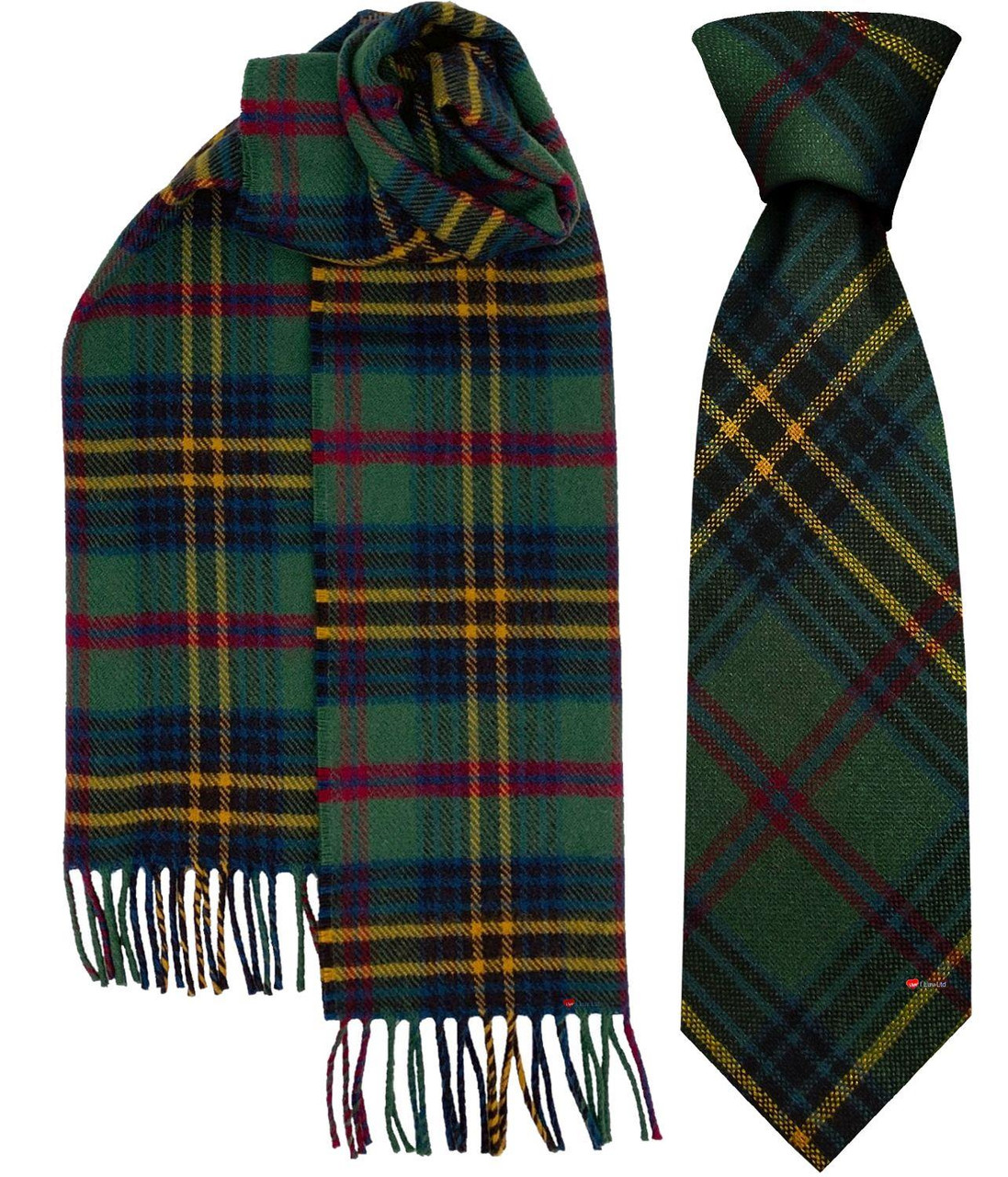 Mens Tie & Scarf Gift Set Irish County Limerick Tartan Plaid