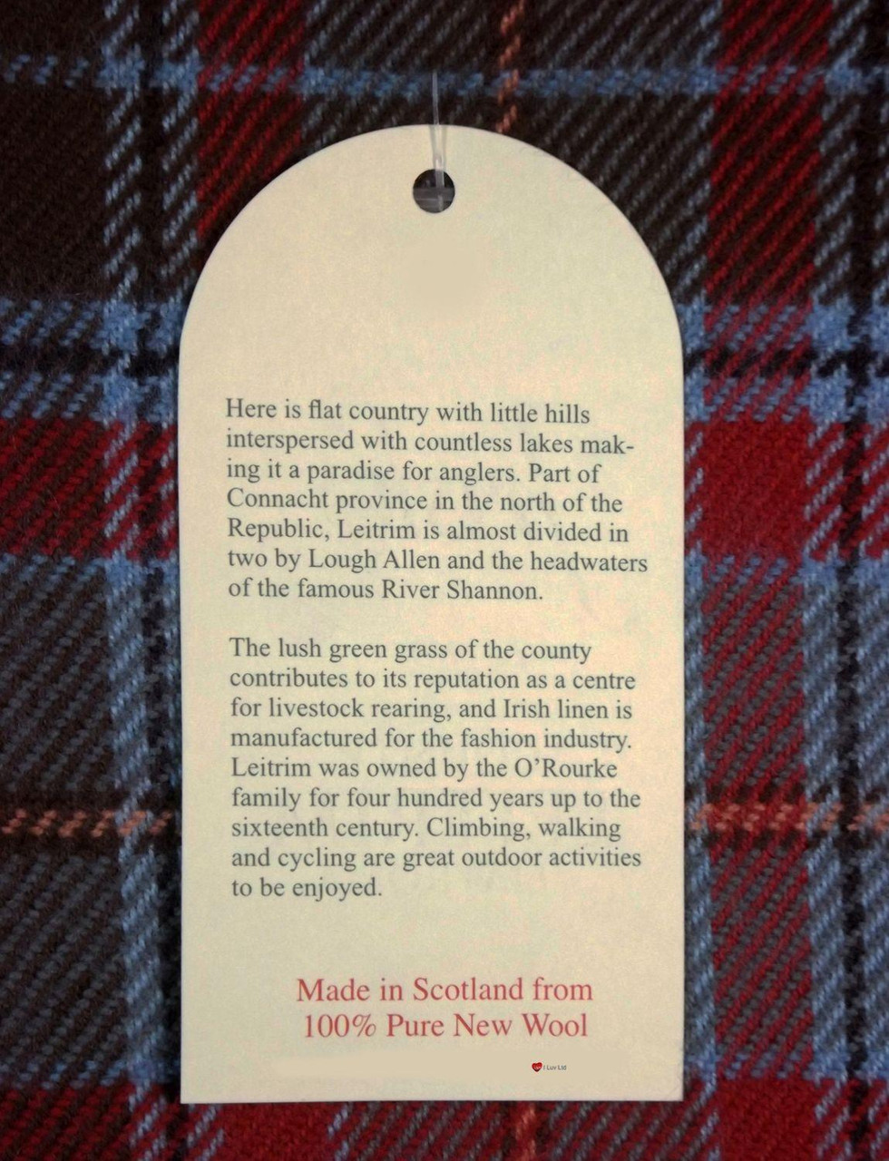 Mens Tie & Scarf Gift Set Irish County Leitrim Tartan Plaid