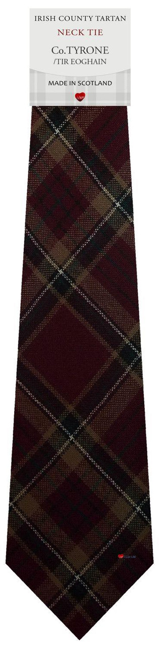 Mens Tie & Scarf Gift Set Irish County Tyrone Tartan Plaid