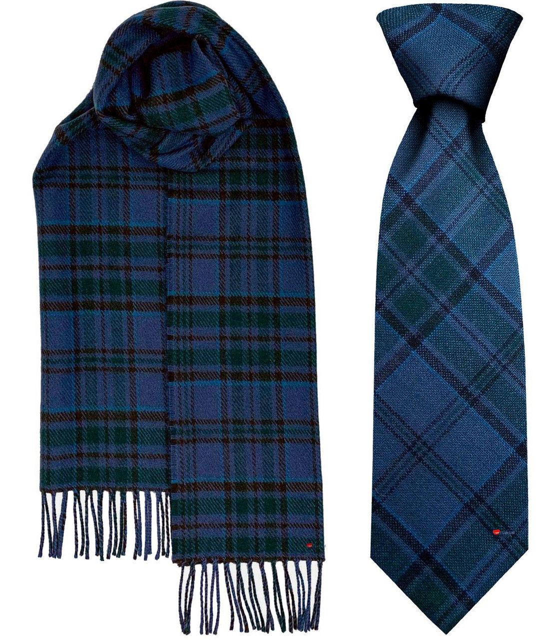 Mens Tie & Scarf Gift Set Irish County Wicklow Tartan Plaid