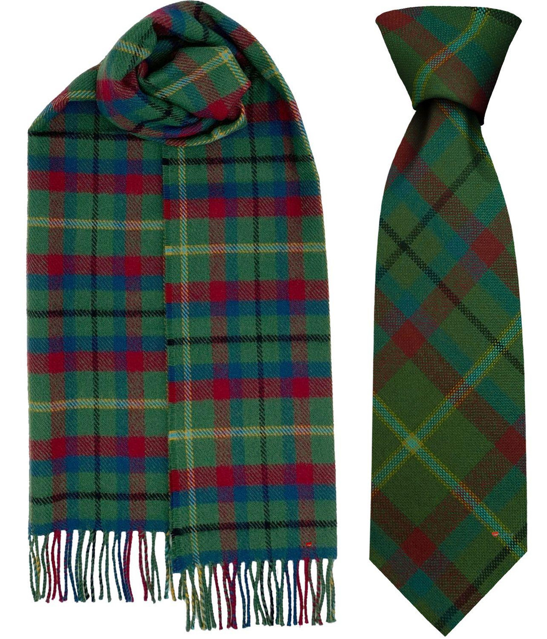 Mens Tie & Scarf Gift Set Irish County Mayo Tartan Plaid