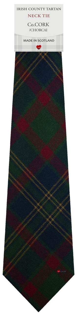 Mens Tie & Scarf Gift Set Irish County Countyrk Tartan Plaid