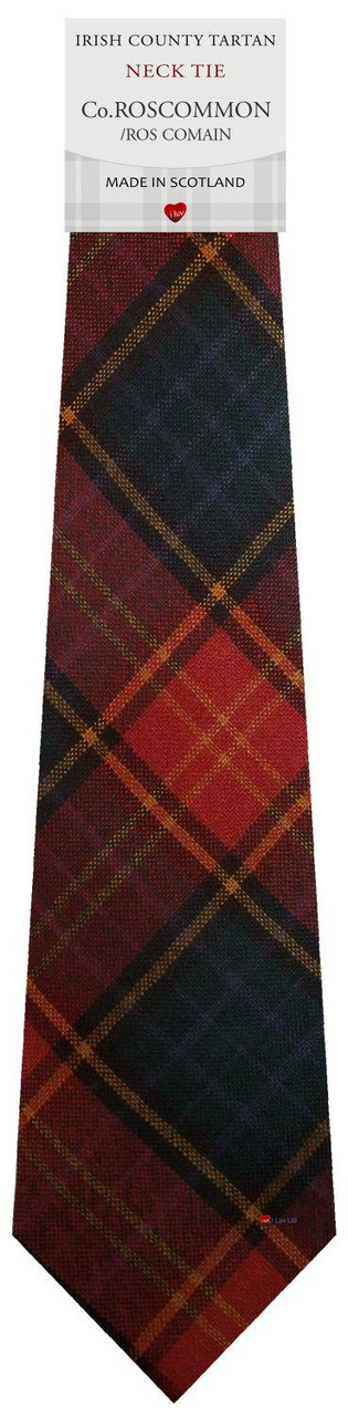 Mens Irish Wool Neck Tie in Ireland County Roscommon Tartan