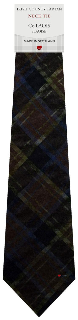 Mens Tie & Scarf Gift Set Irish County Laois Tartan Plaid