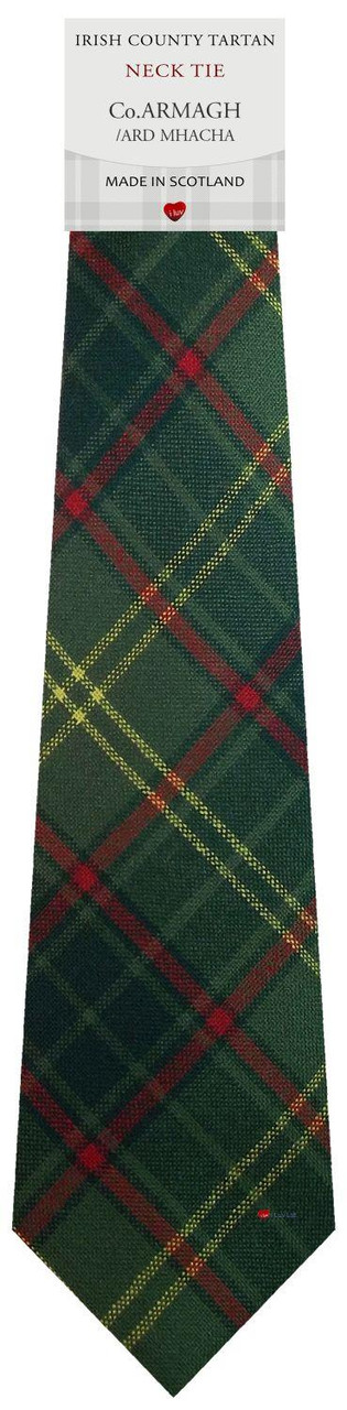 Mens Tie & Scarf Gift Set Irish County Armagh Tartan Plaid