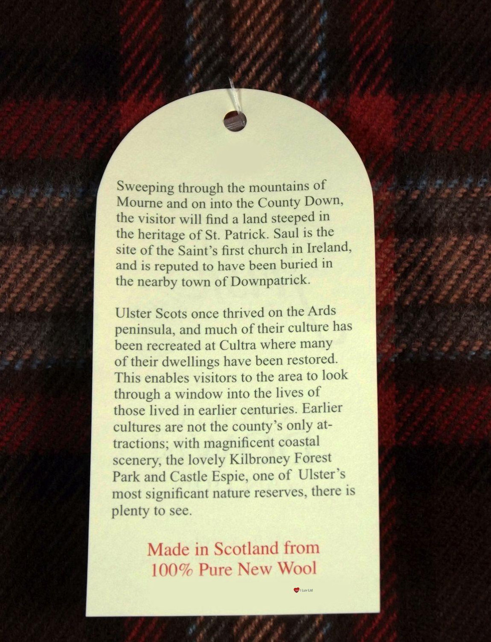 Mens Irish Wool Neck Tie in Ireland County Down Tartan