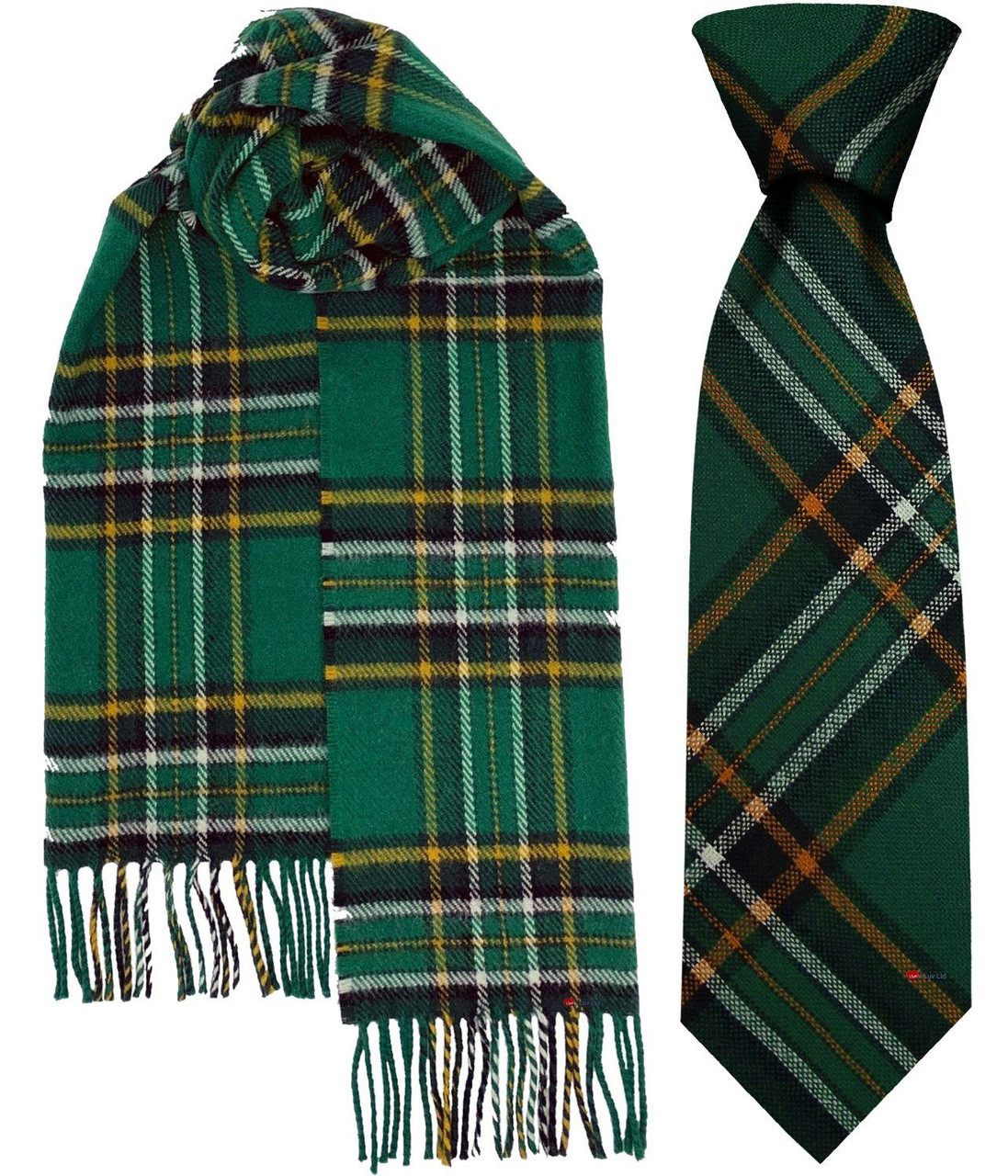 Mens Tie & Scarf Gift Set Irish Irish National Tartan Plaid