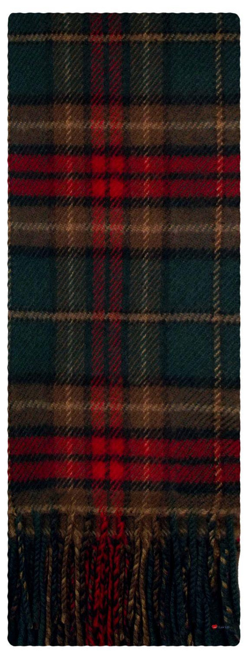 Irish Tartan Plaid Scarf County Caven 100% Lambswool