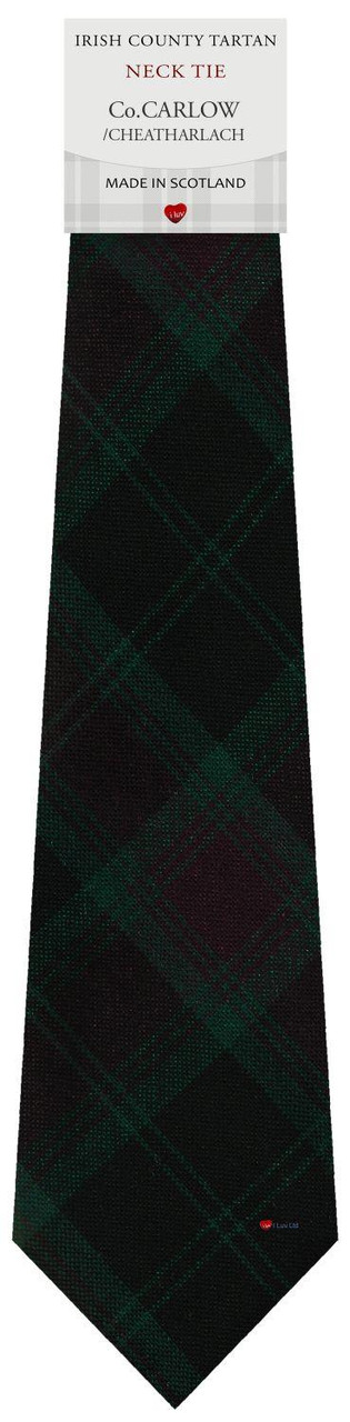 Mens Tie & Scarf Gift Set Irish County Carlow Tartan Plaid