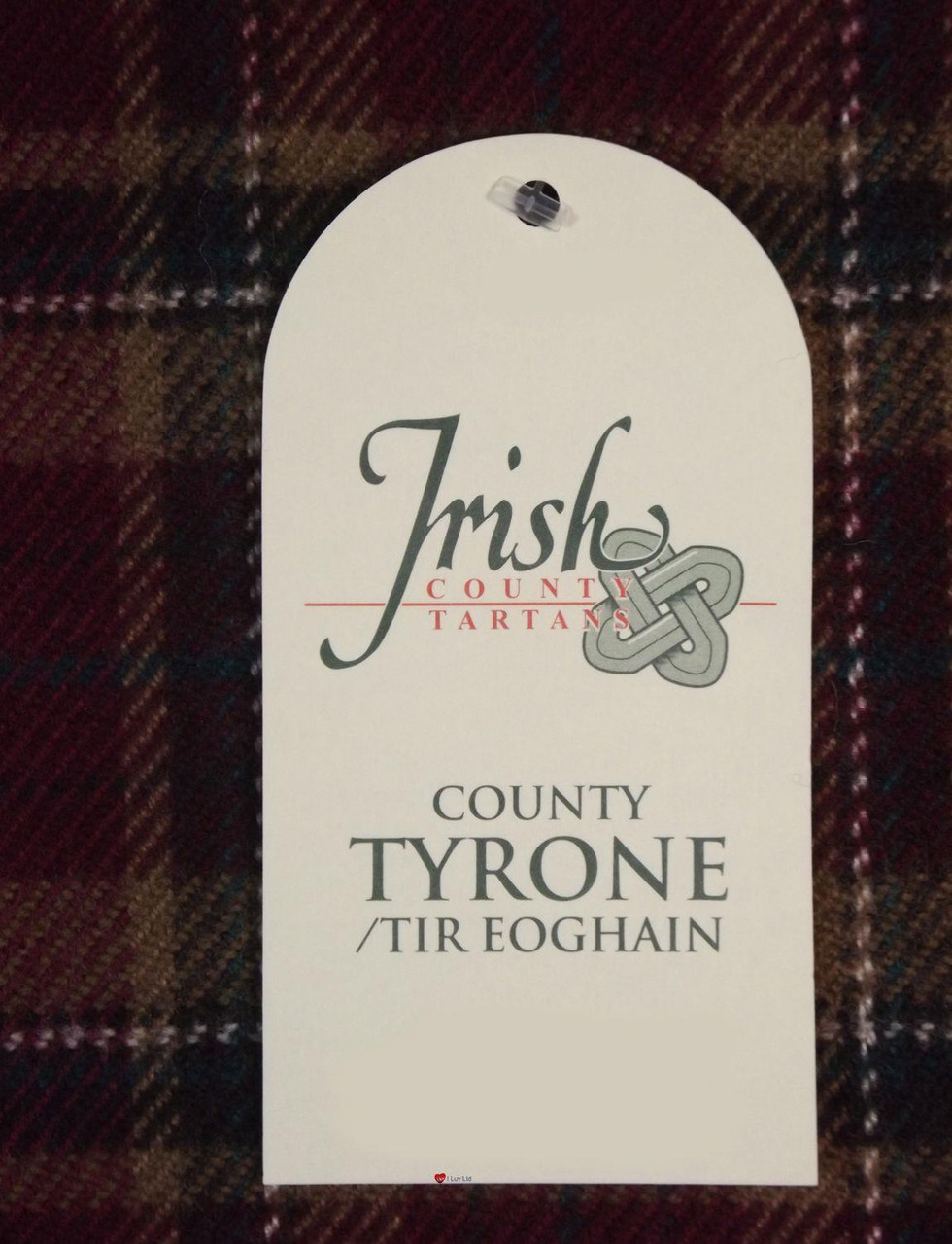 Irish Tartan Plaid Scarf County Tyrone 100% Lambswool