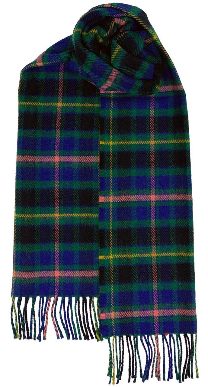 Irish Tartan Plaid Scarf County Offaly 100% Lambswool