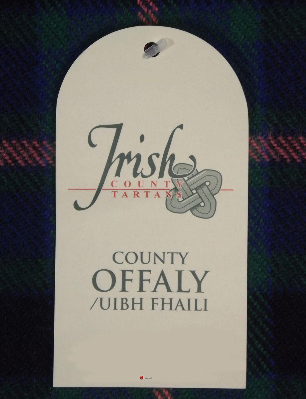 Irish Tartan Plaid Scarf County Offaly 100% Lambswool