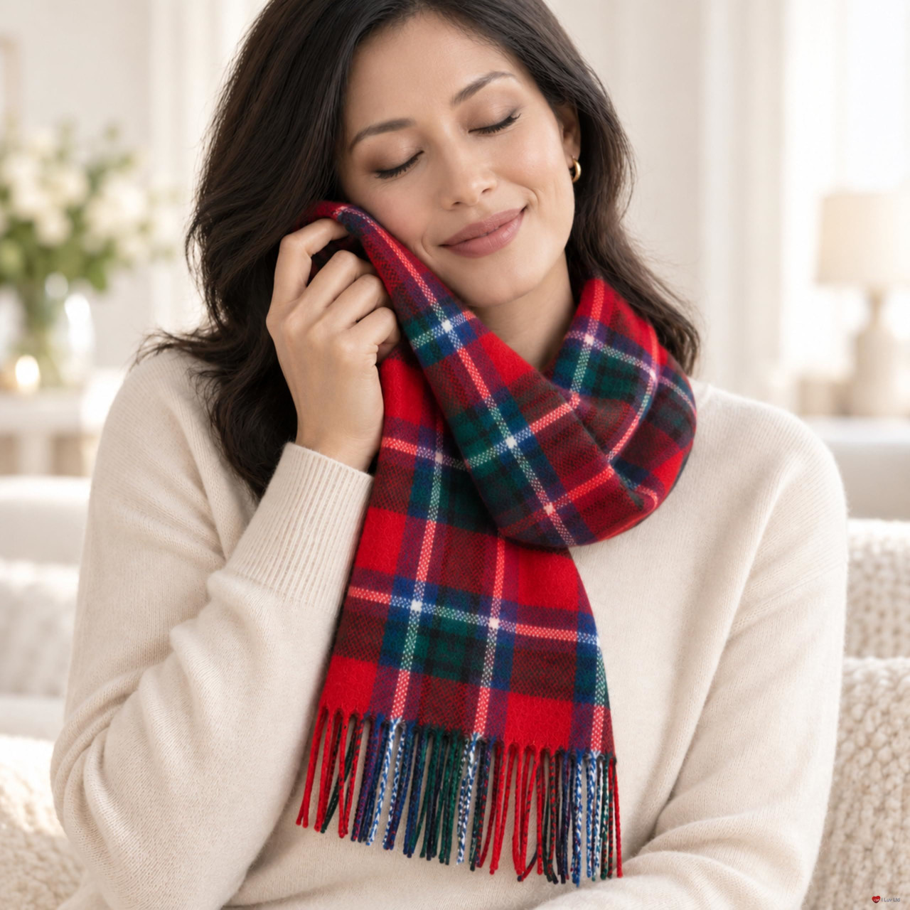 Cashmere Clan Scarf Sinclair Red Modern