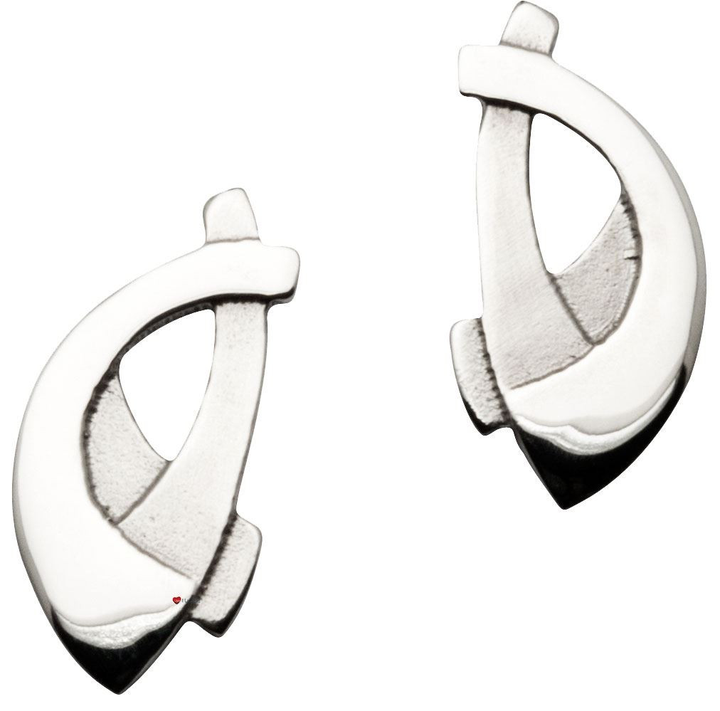 Earrings Crafted Sterling Silver Stud Decorated Celtic Interlace Curves