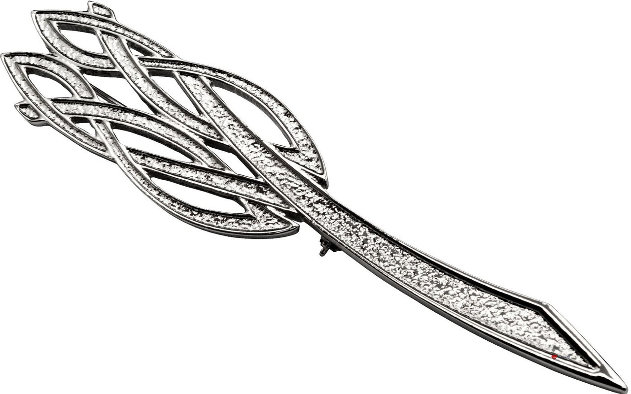 Kilt Pin Plated Bright Palladium Celtic Ropework Design 100mm