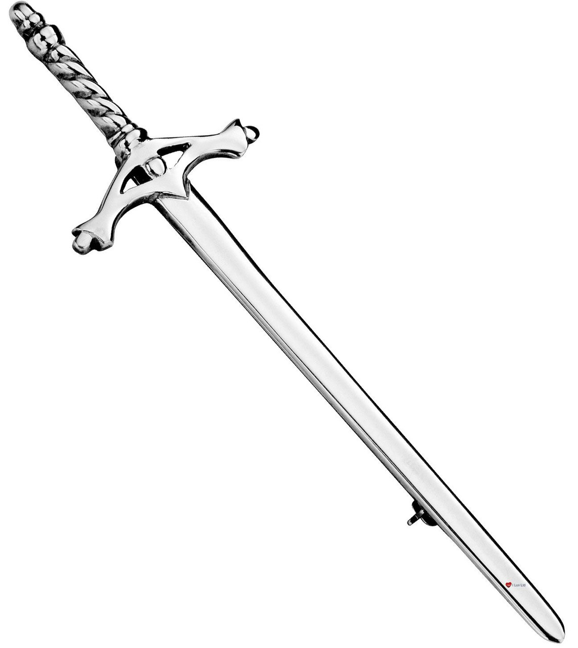 Kilt Pin Sterling Silver Dorn chur Rope Handled Sword Design 95mm
