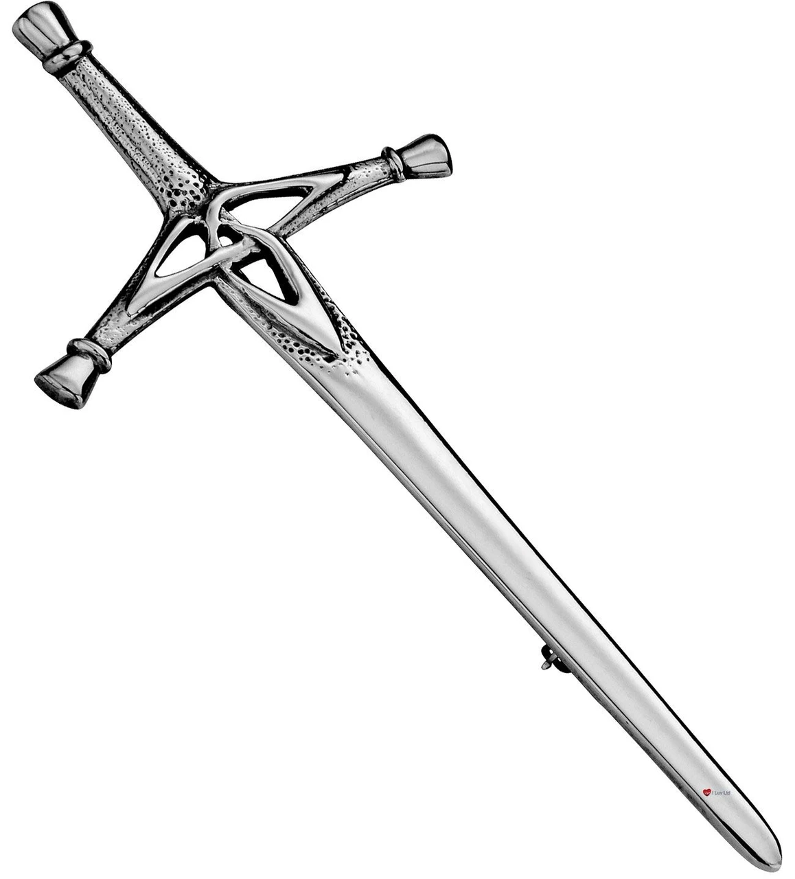 Kilt Pin Sterling Silver Celtic Pierced Design Aonach Mor Sword 110mm